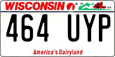 WI license plate 464UYP