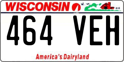 WI license plate 464VEH