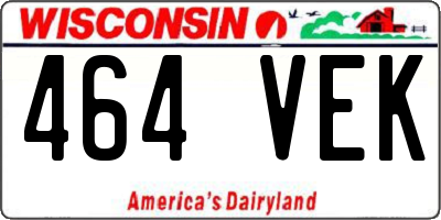 WI license plate 464VEK
