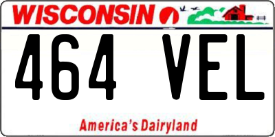 WI license plate 464VEL