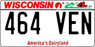 WI license plate 464VEN