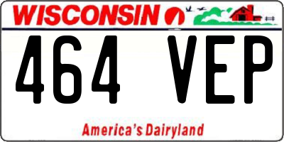 WI license plate 464VEP