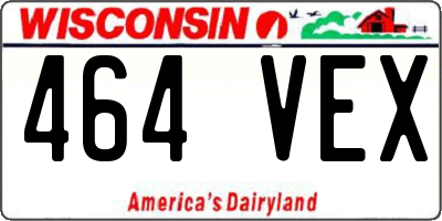 WI license plate 464VEX