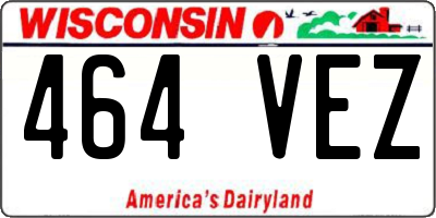 WI license plate 464VEZ