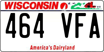 WI license plate 464VFA