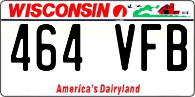 WI license plate 464VFB