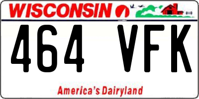 WI license plate 464VFK