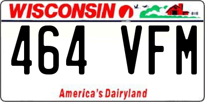 WI license plate 464VFM