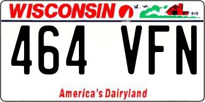 WI license plate 464VFN