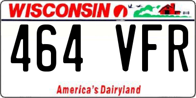 WI license plate 464VFR