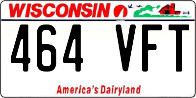 WI license plate 464VFT
