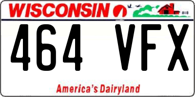 WI license plate 464VFX