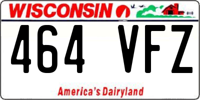 WI license plate 464VFZ