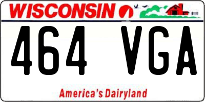 WI license plate 464VGA