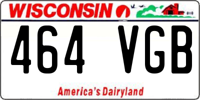 WI license plate 464VGB