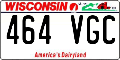 WI license plate 464VGC