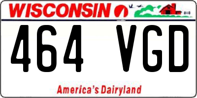 WI license plate 464VGD