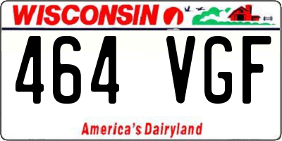 WI license plate 464VGF