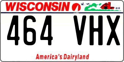 WI license plate 464VHX