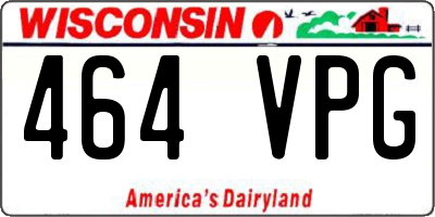 WI license plate 464VPG