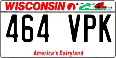 WI license plate 464VPK