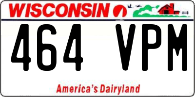 WI license plate 464VPM