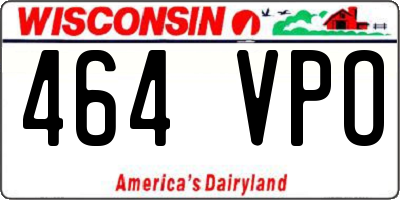 WI license plate 464VPO