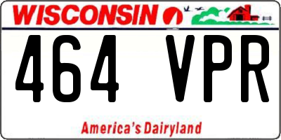 WI license plate 464VPR