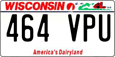 WI license plate 464VPU