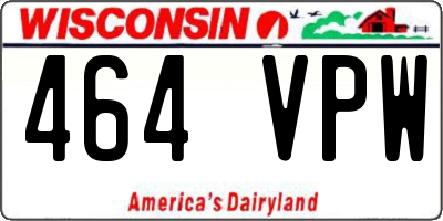 WI license plate 464VPW