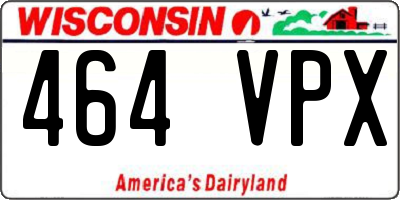 WI license plate 464VPX