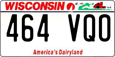 WI license plate 464VQO