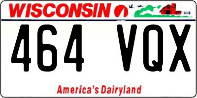 WI license plate 464VQX