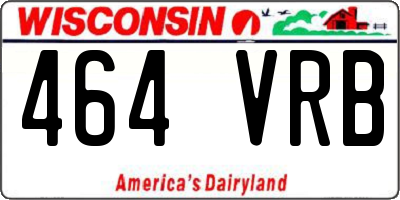 WI license plate 464VRB