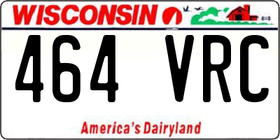 WI license plate 464VRC