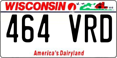 WI license plate 464VRD