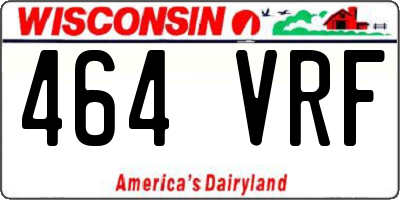 WI license plate 464VRF