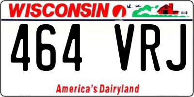 WI license plate 464VRJ