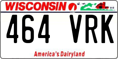 WI license plate 464VRK