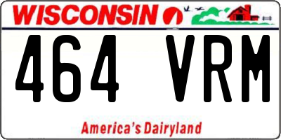 WI license plate 464VRM