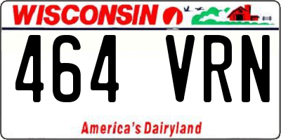 WI license plate 464VRN