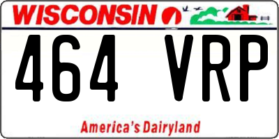 WI license plate 464VRP