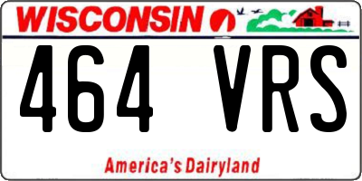 WI license plate 464VRS