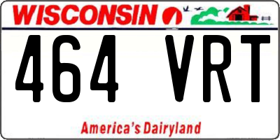 WI license plate 464VRT
