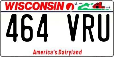 WI license plate 464VRU