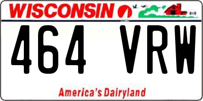 WI license plate 464VRW
