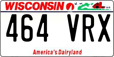 WI license plate 464VRX