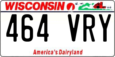 WI license plate 464VRY