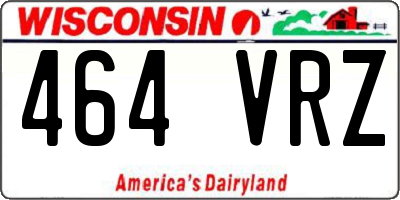 WI license plate 464VRZ