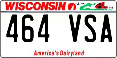 WI license plate 464VSA